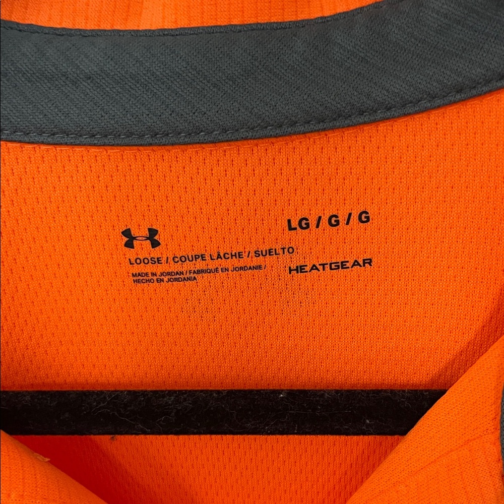 Under Armour Golf Men’s Bright Orange Polo - Picture 3 of 4